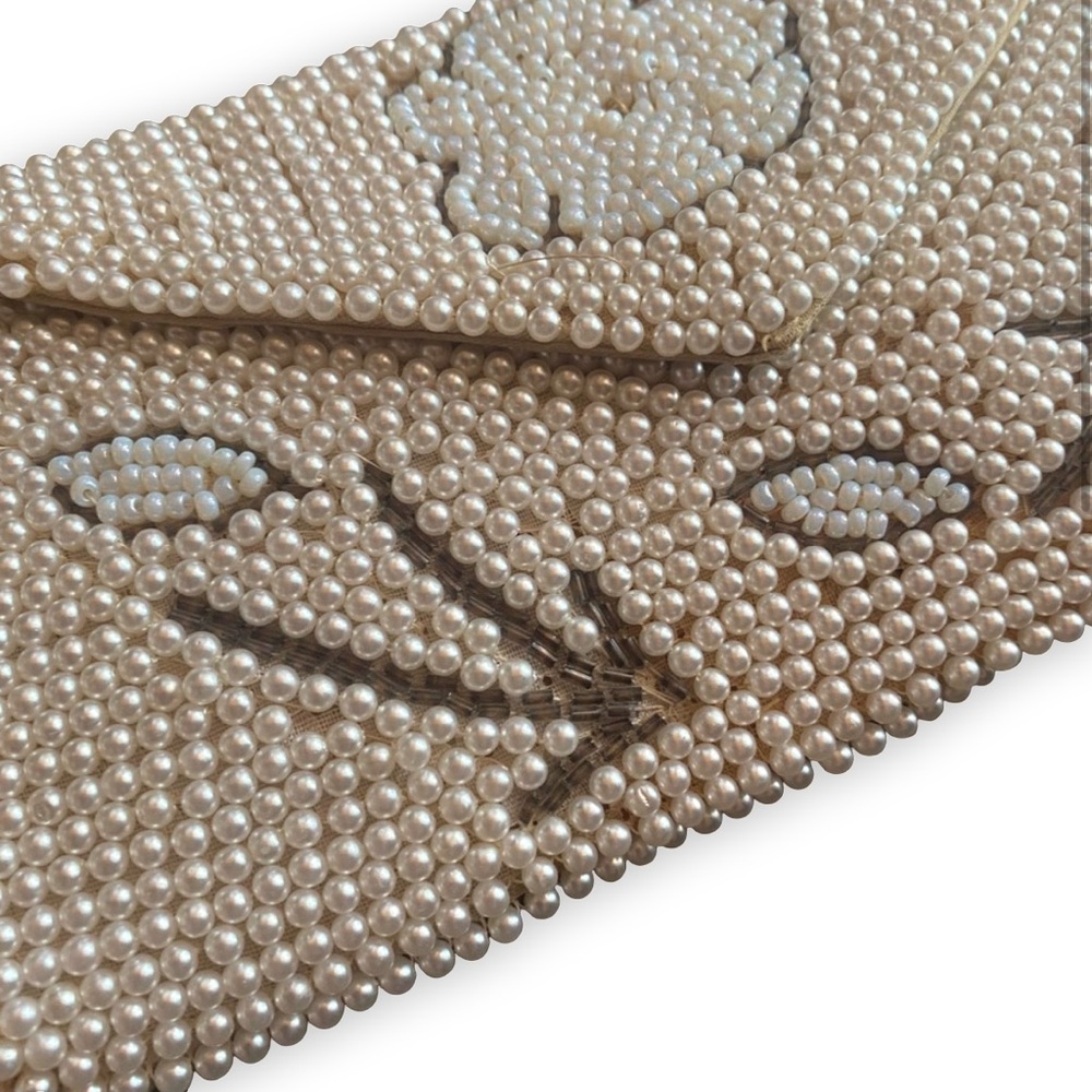 Vintage Pearl Embellished Beaded Clutch - Picture 2 of 7